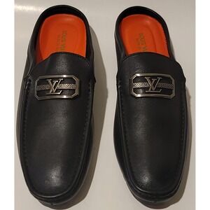 LOUIS VUITTON Women's Black Halfshoe Loafers Sz 10.5 US/42 EU Made In France‎